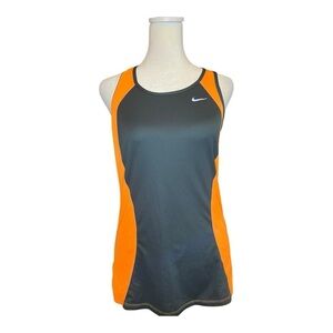 Nike Dri-FIT Orange and Navy Workout Racerback Tank Small Activewear